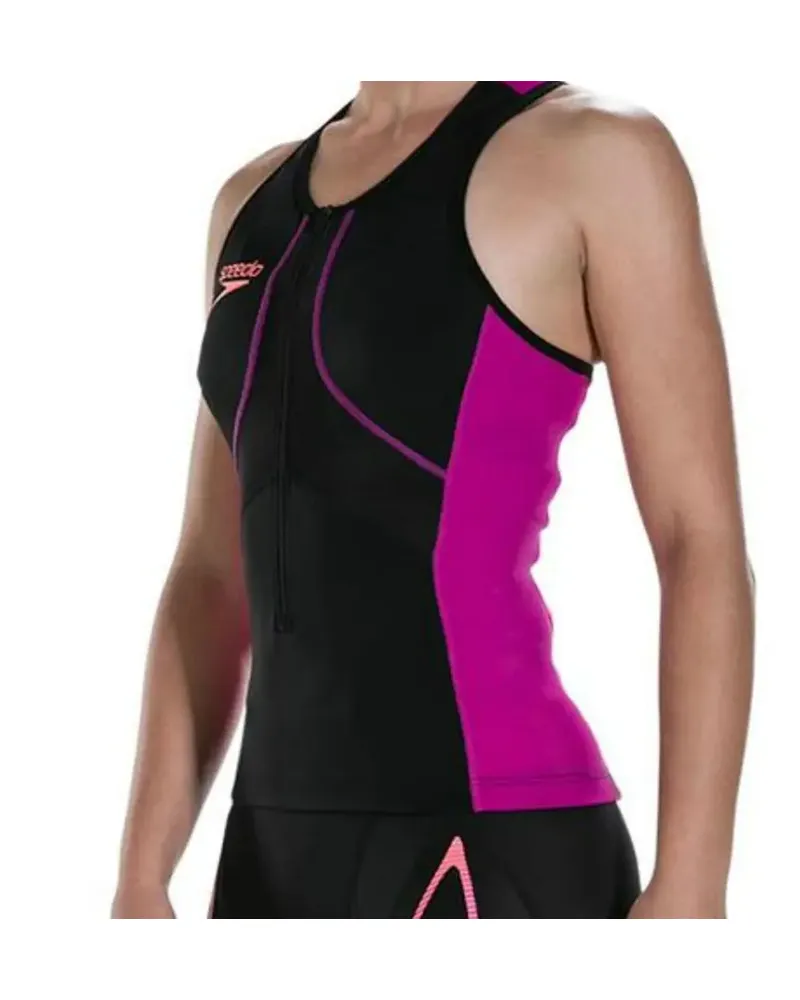 Speedo Fastellkin Xenon Tri Singlet Black Purple Womens Swimming Top 8 11424c148 Lila