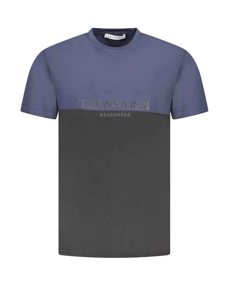 Trussardi Zweifarbiges Rundhals-T-Shirt Dunkelgrau