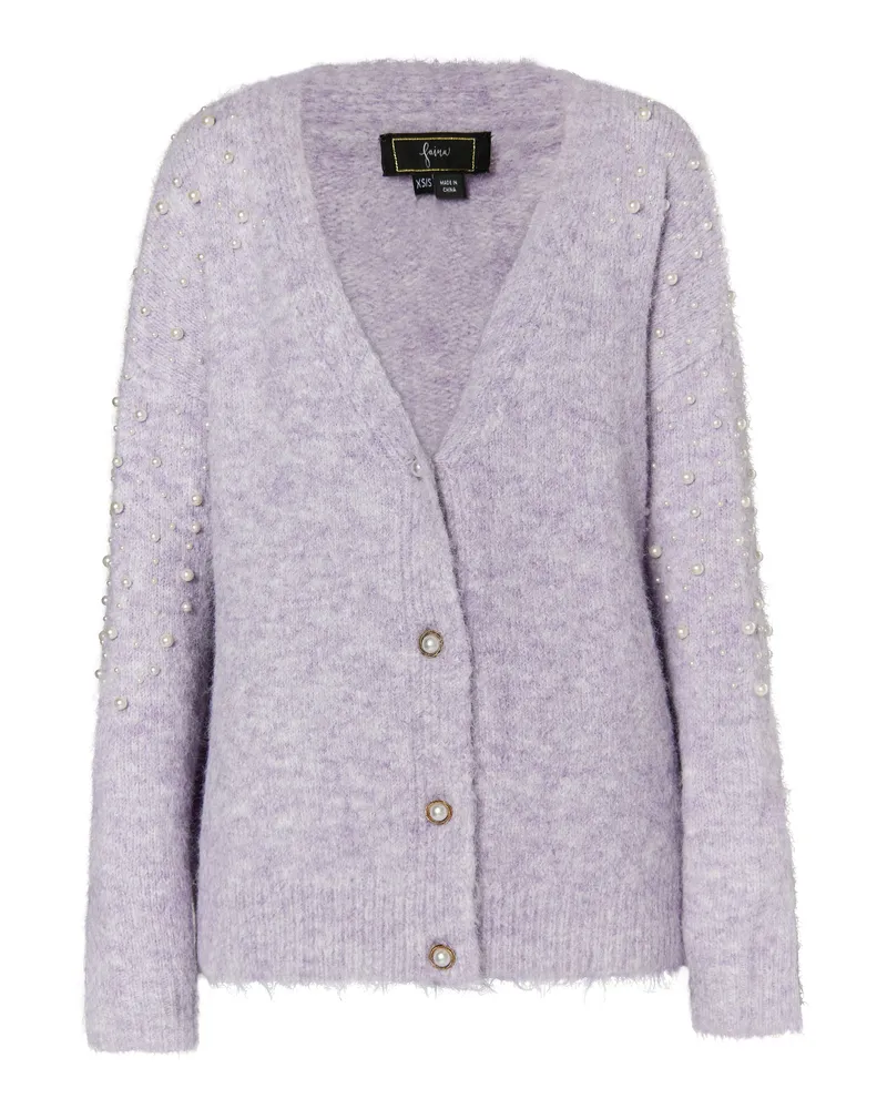 FAINA Strickjacke mit Perlen Damen lila Lila