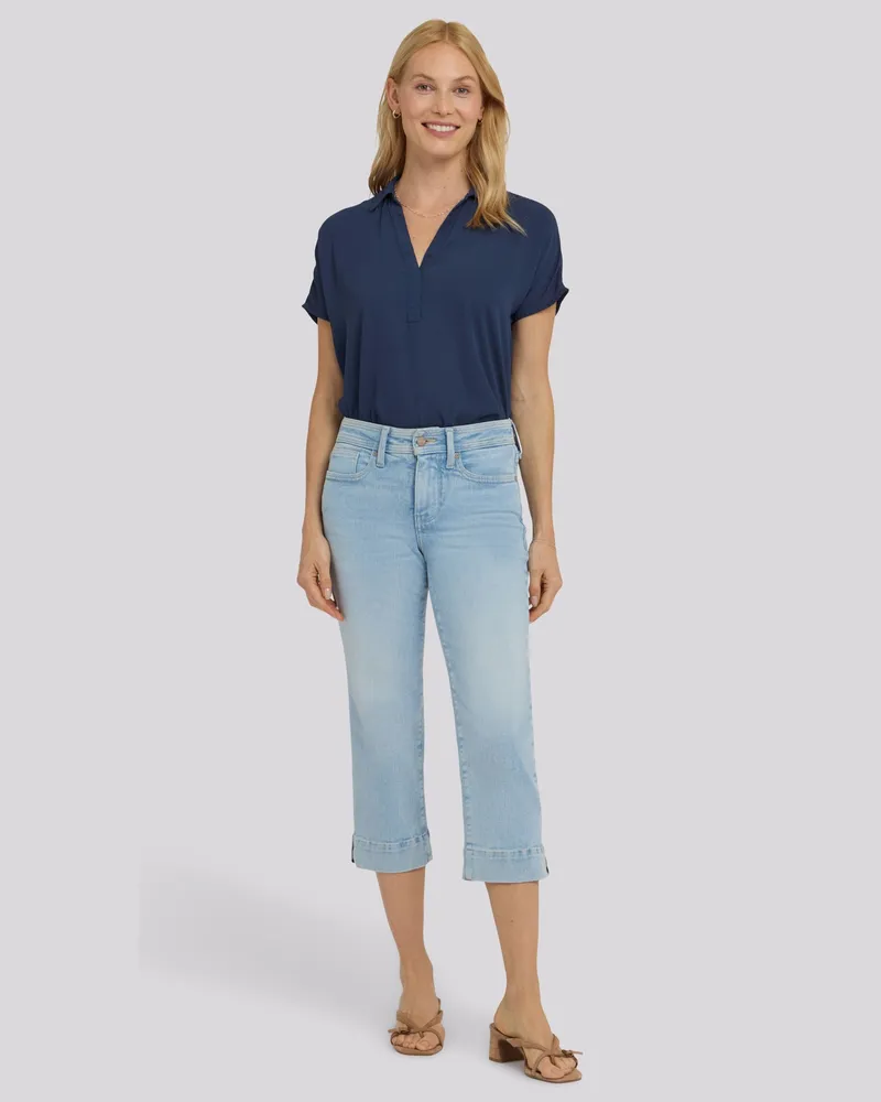 NYDJ not your daughter's Jeans  Marilyn Straight Crop Jeans aus Re-New Denim Hellblau