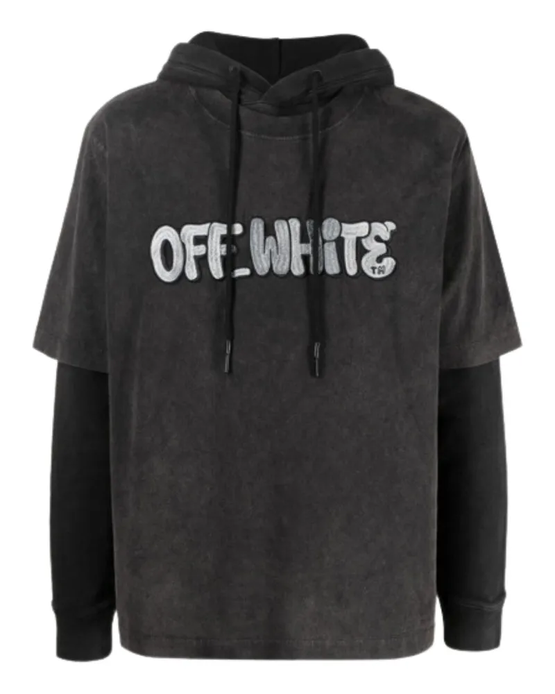 OFF-WHITE GM Vintage Doppelarmeliger grauer Kapuzenpullover Grau
