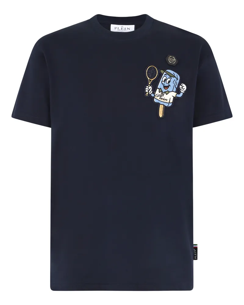 Philipp Plein Round Neck T-Shirt Gelato Monsters Dunkelblau