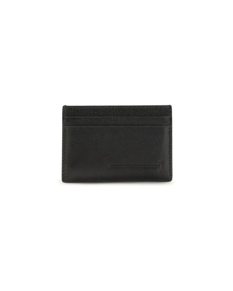 Tom Ford Schwarze Kalbsleder Bos Taurus Geldbörse Schwarz