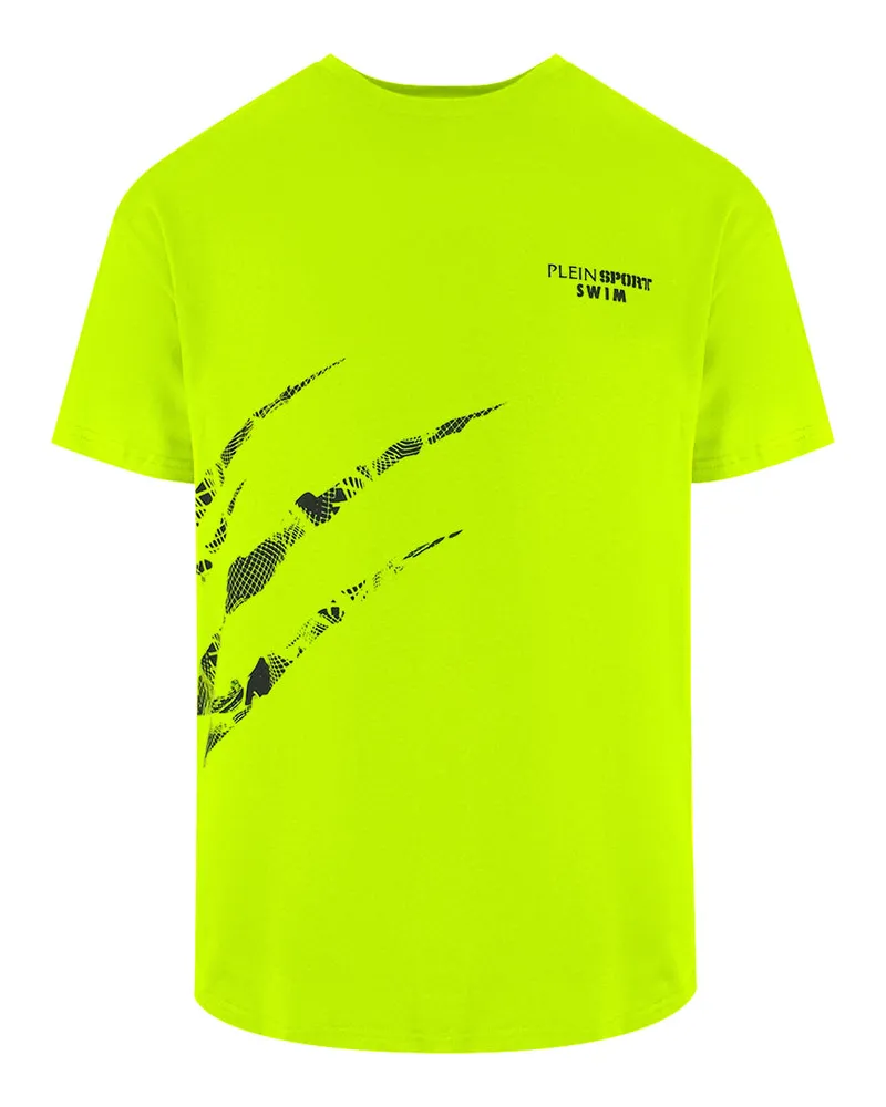 Philipp Plein Scratch Logo Gelbes Fluo T-shirt Gelb