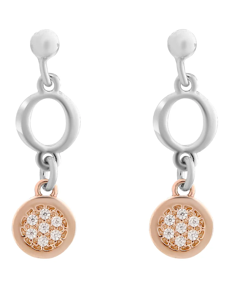 Orphelia Maite' Damen 925 Sterling Silber Tropfenohrringe - Silber/Rosé ZO-7376 Silber