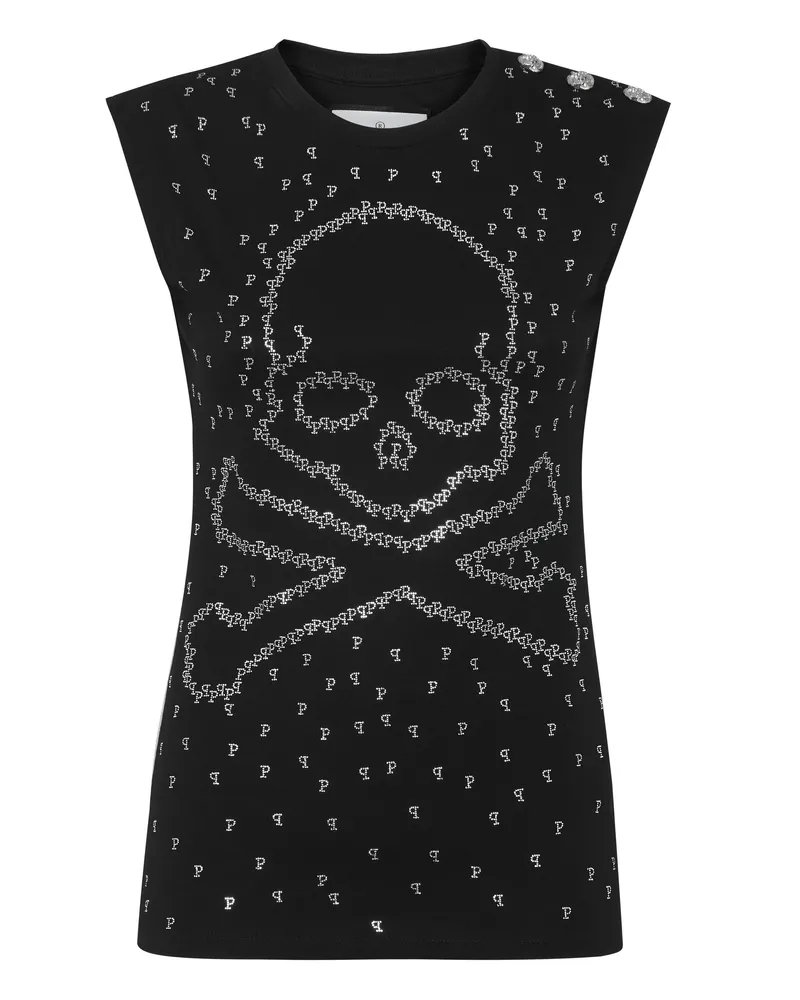 Philipp Plein Tanktop Skull&Bones Schwarz