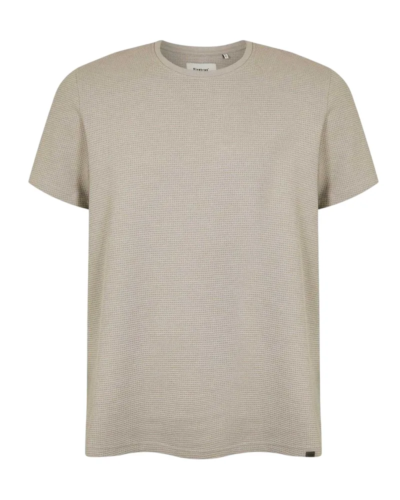 Firetrap T-Shirt für Herren, Rundhalsausschnitt, Waffelstoff, Regulär (Ton Grau
