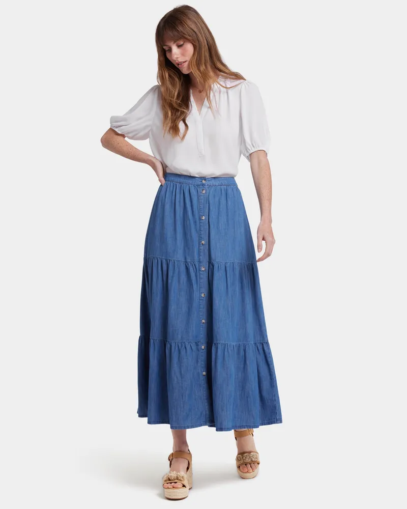 NYDJ not your daughter's Jeans  Stufenrock Maxi Blau