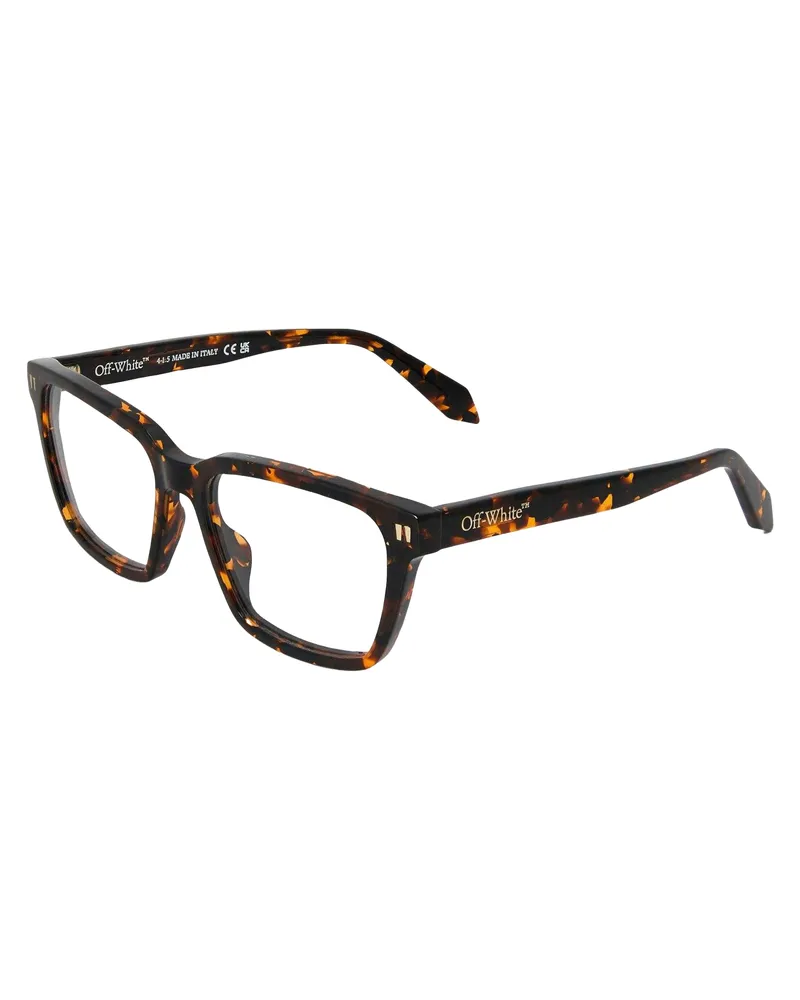 OFF-WHITE Off White - "Style 8I" Quadratisch-Sonnenbrille für Herren/Damen Unisex, Azetat (Dunkles Havannabraun Dunkelbraun