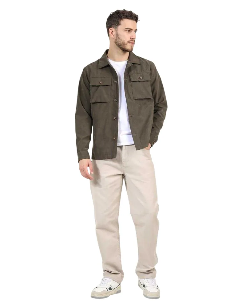 Brave Soul Shacket für Herren, Tasche (Khakigrün Khaki