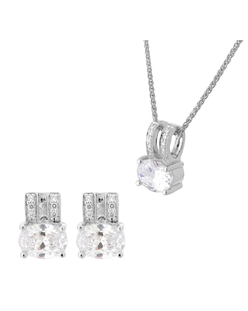 Orphelia Alena' Damen 925 Sterling Silber Set: Kettenanhänger + Ohrringe - Silber SET-7122 Silber