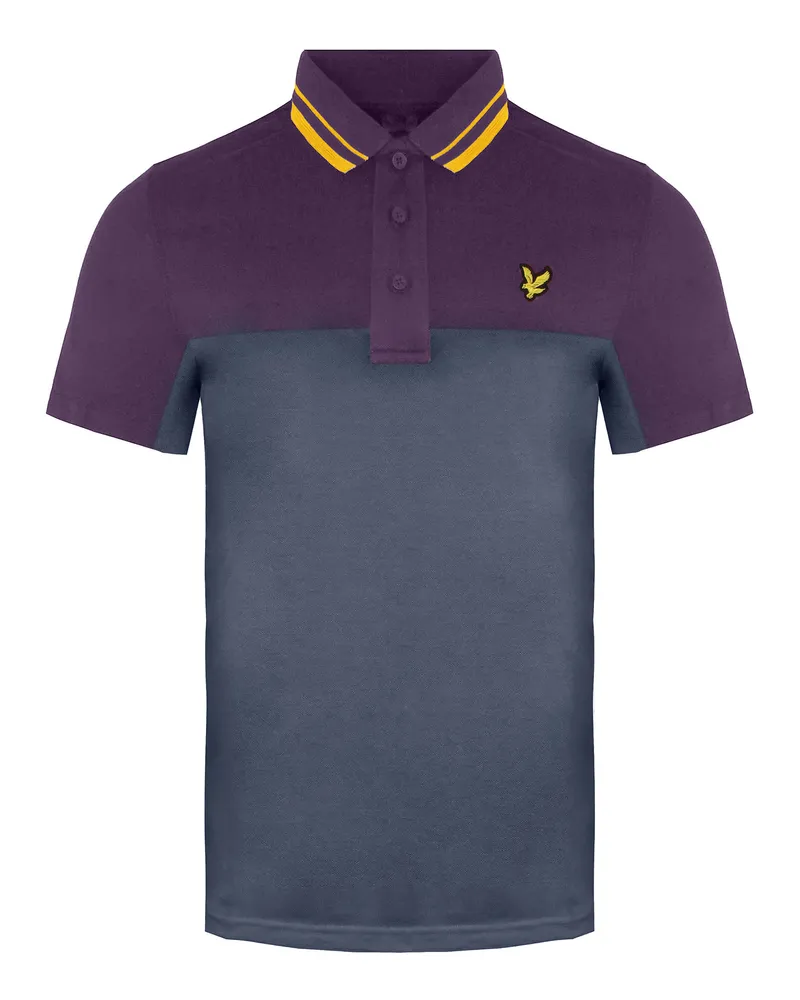 Lyle & Scott Kendall Mens Grey/Purple Polo -Hemd Mehrfarbig