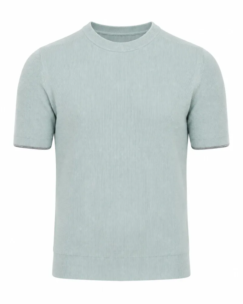 Ted Baker Voisin Mixed Ribbed Green T-shirt Blassgrün