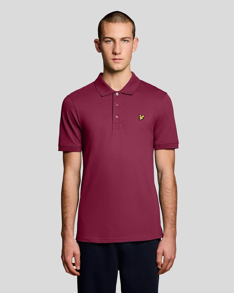 Lyle & Scott Unifarbenes Poloshirt Bordeaux