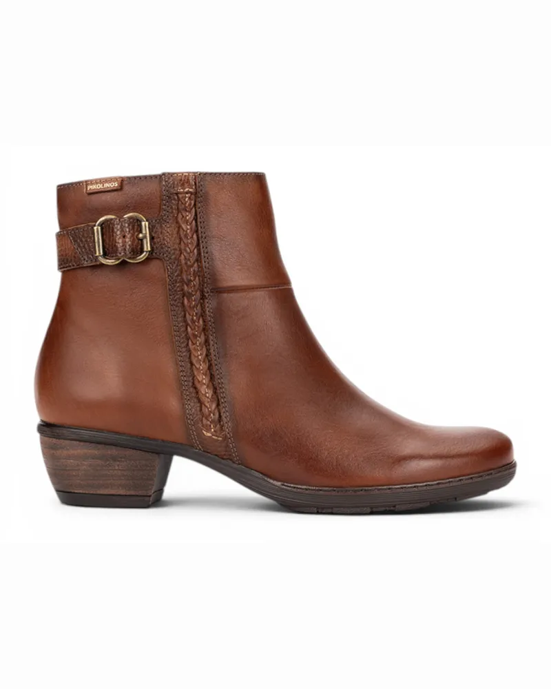 Pikolinos Damen-Knöchelstiefel Utiel mit Absatz aus Leder - Dunkelbraun Dunkelbraun