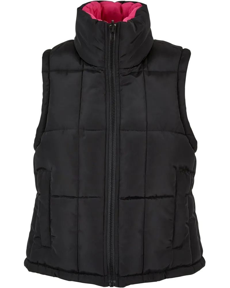 Urban Classics Weste kurz geschnitten für Damen (Schwarz/Fuchsie Schwarz