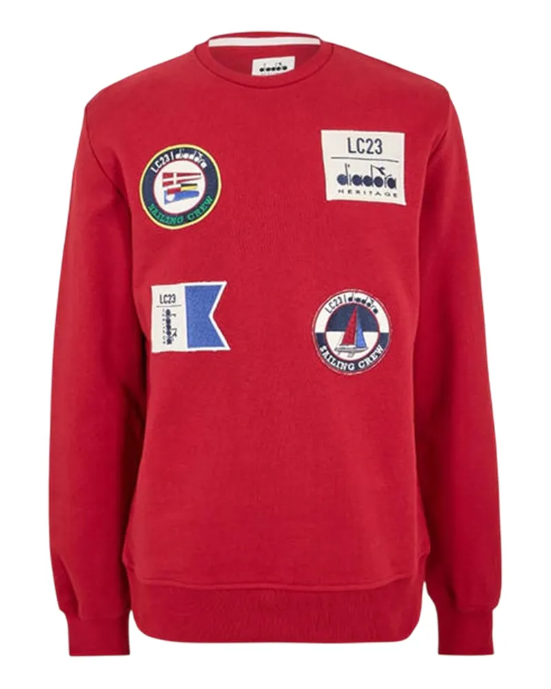 Diadora Sailing" Sweatshirt für Herren, Regulär, Langärmlig (Rot Rot