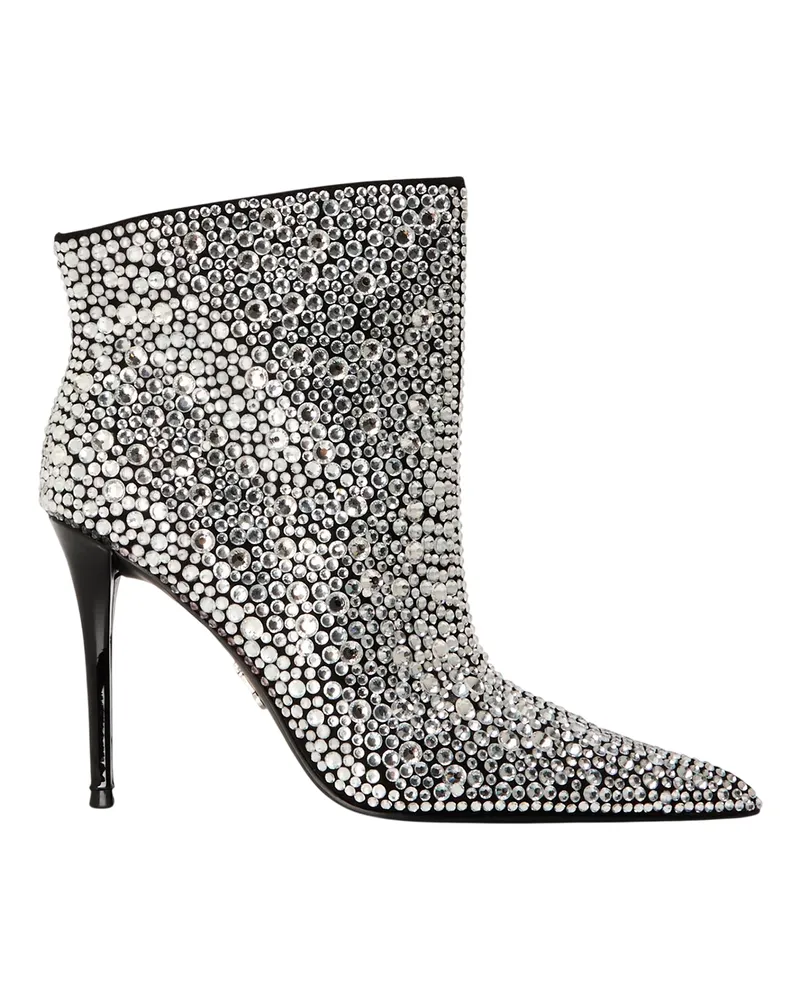 Steve Madden Sentinel" Strass Stiefeletten für Damen, Metallic, Hoher Pfennigabsatz (Silber Silber