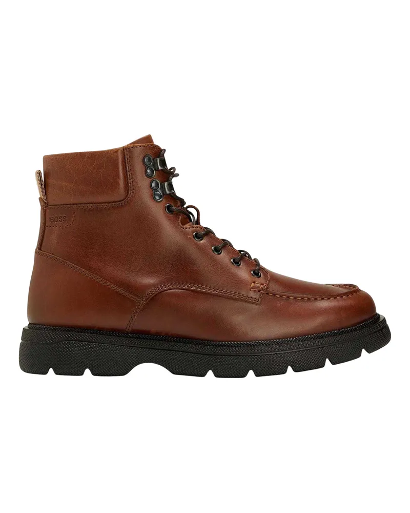 HUGO BOSS Jacob" Stiefel für Herren, Leder, Blockabsatz (Braun Braun