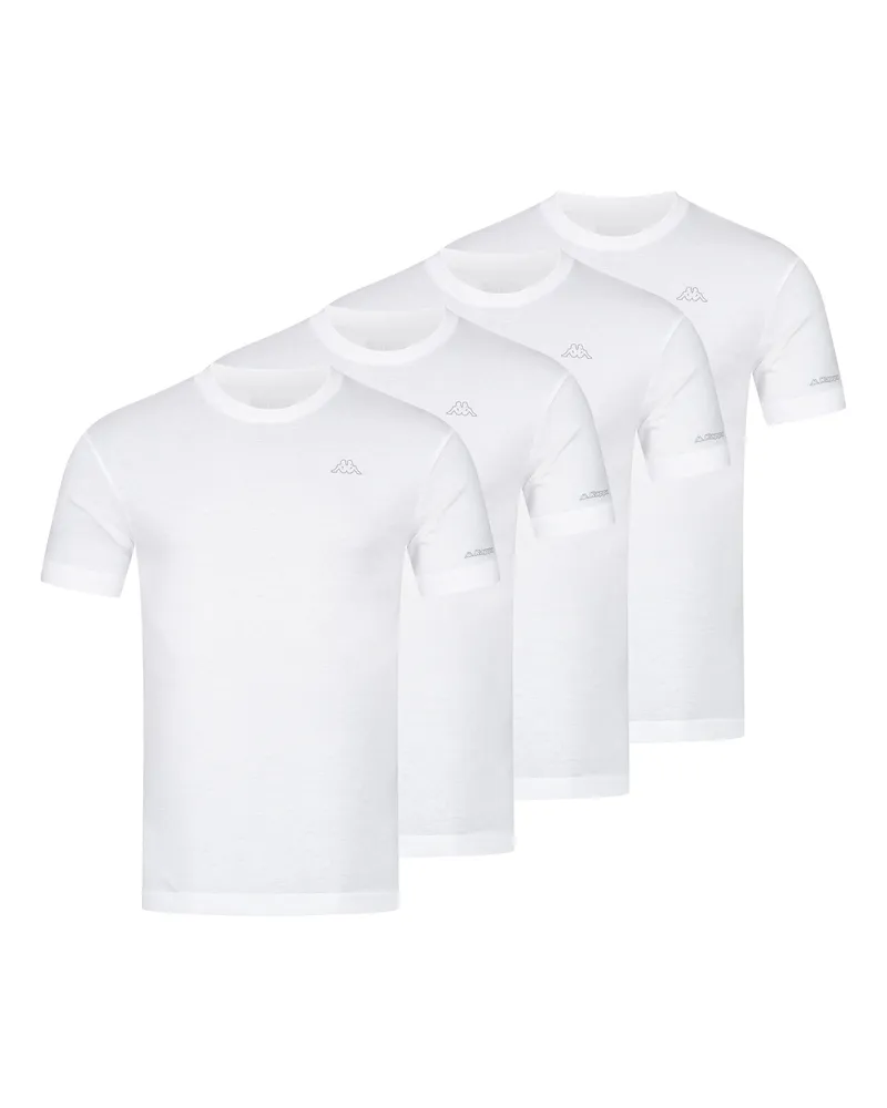 Kappa 4er Set T-Shirt BASIC in Weiß Weiß