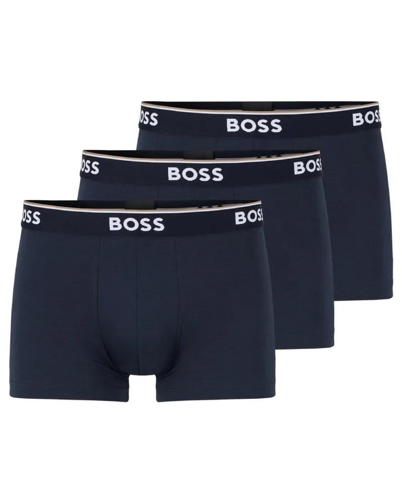 HUGO BOSS Lot 3 boxers coton stretch Hugo  Pour Homme en Bleu Marine Marineblau