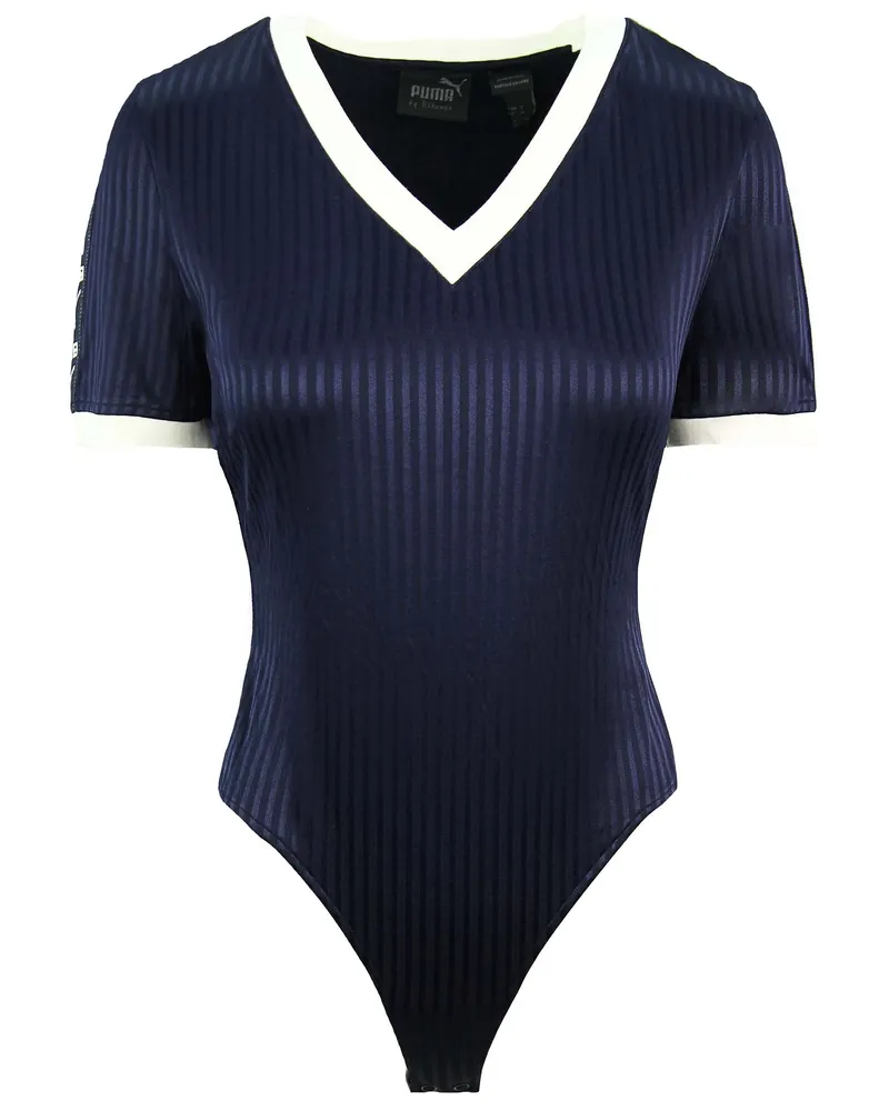 Puma x Rihanna Fenty V-Ausschnitt-Jersey Damen Nackenmuskel Bodysuit in Marineblau Marineblau