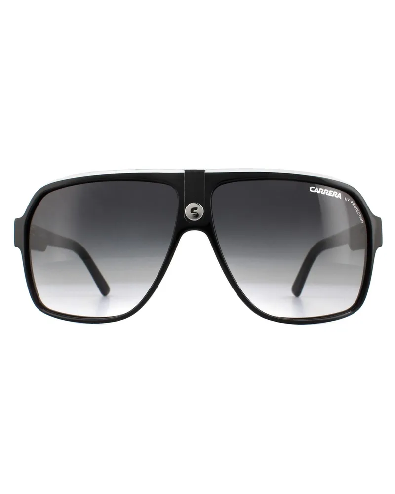 Carrera Aviator Unisex-Sonnenbrille in Schwarz-Weiß-Grau mit Farbverlauf Schwarz