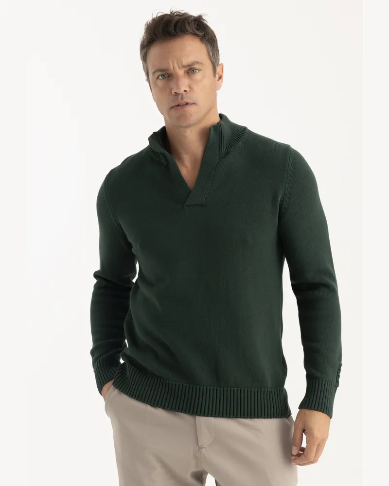 Felix Hardy Pullover Pullover Mit Hohem Kragen Dunkelgrün