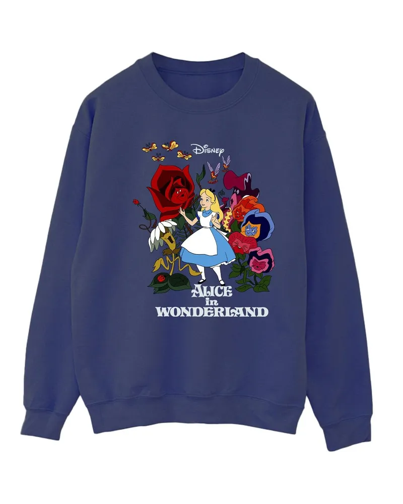 Disney Alice In Wonderland Flowers" Sweatshirt für Damen (Marineblau Marineblau