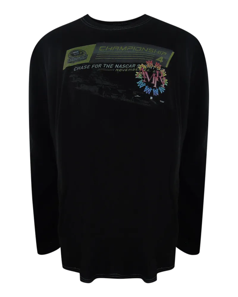 Amiri Langarmshirt Mit Gestapeltem Kreislogo, Schwarz Schwarz