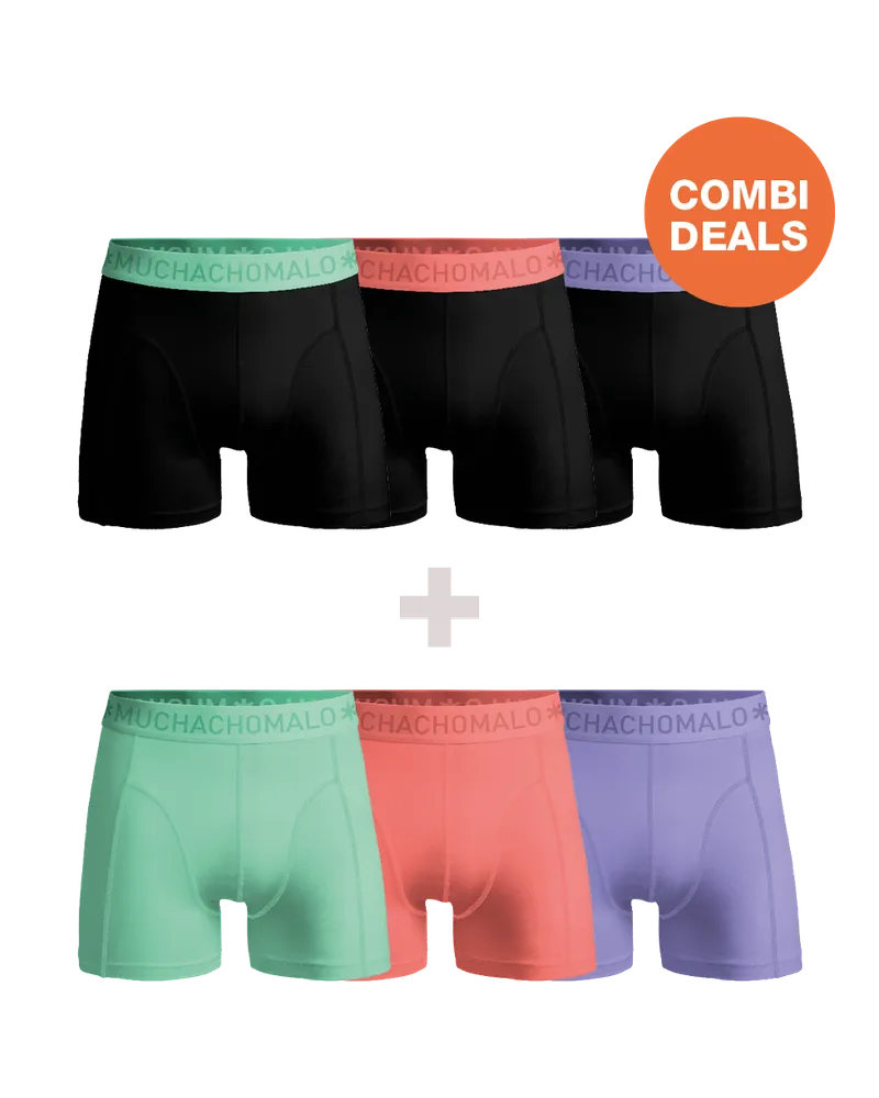 Muchachomalo Herren Boxershorts – 3+3 Stück – Herren Unterhosen Mehrfarbig