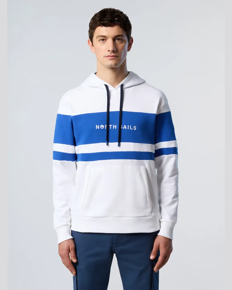 North Sails Kapuzenpullover Streifen vorne Weiß