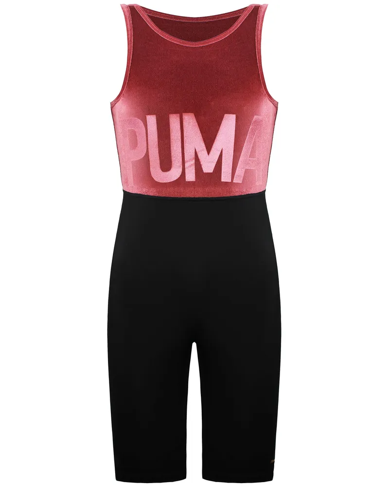 Puma Aktiver Damen Jumpsuit Schwarz/Burgunder Schwarz