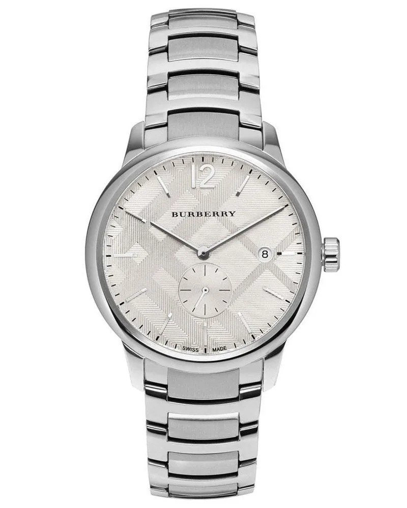 Burberry BU10004 Silberne Herrenuhr aus Edelstahl Silber