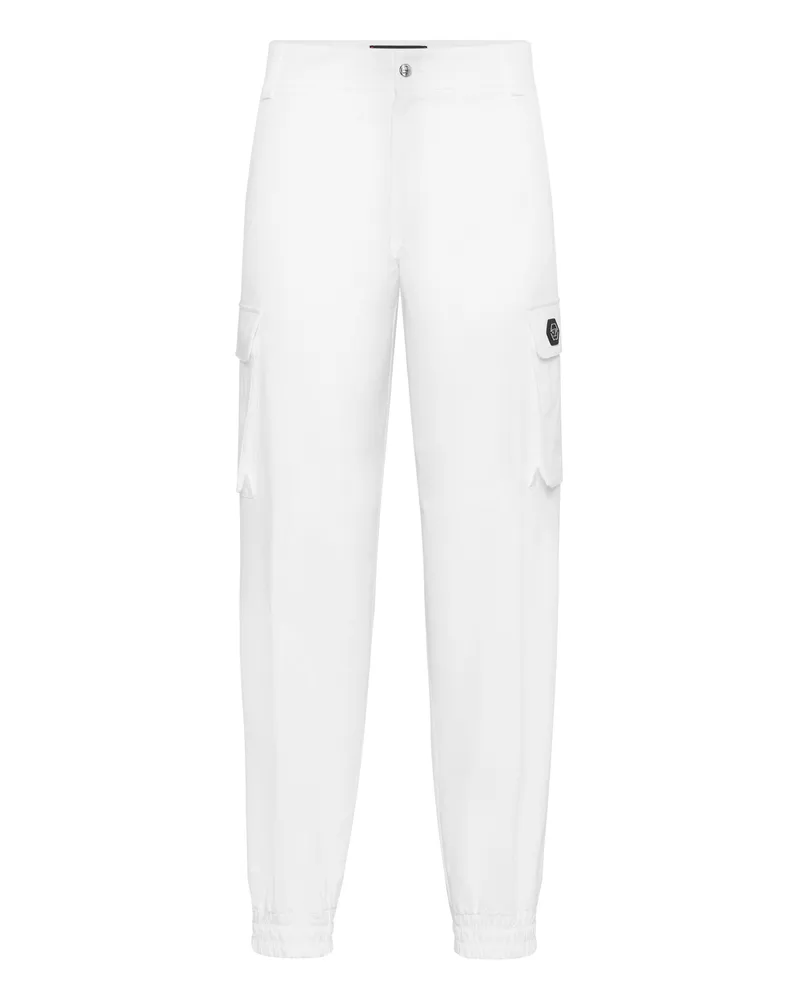 Philipp Plein Lange Hose Cargo-Passform Weiß