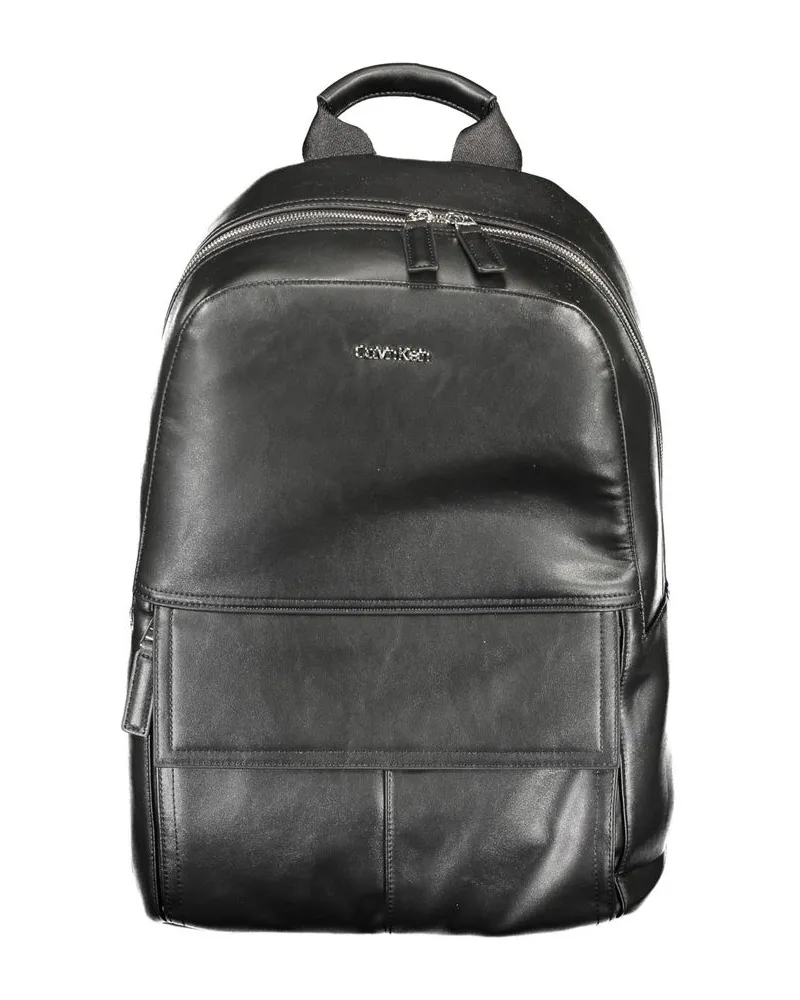Calvin Klein Schwarzer Polyester Herren Rucksack Schwarz