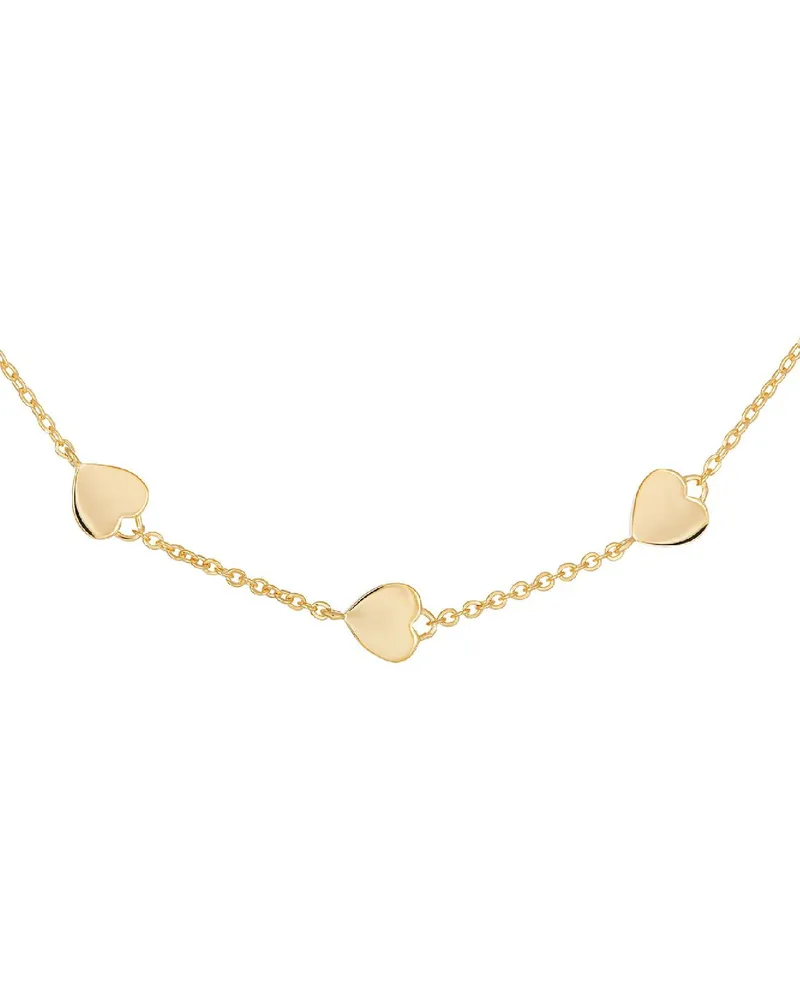 cai Kette 925 Sterling Silber vergoldet Herzen Gold
