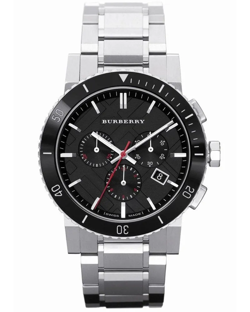 Burberry BU9380 Herrenuhr, Chronograph - 42 mm - Silber Silber