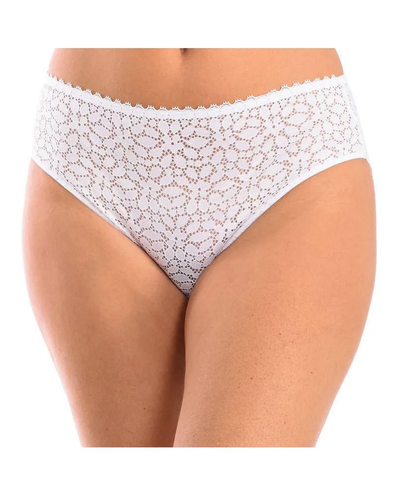 DIM Spitzenhöschen mit Innenfutter 00DFW Frauen Weiß