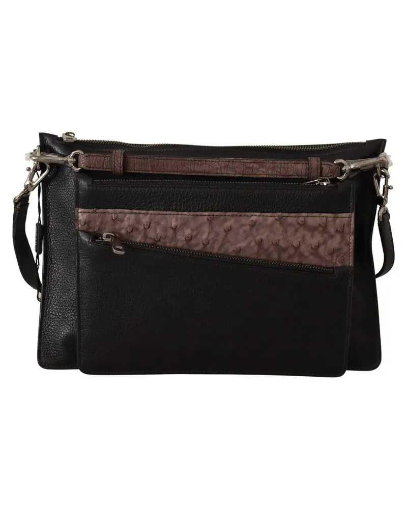 Dolce & Gabbana Black Exotic en cuir épaule en cuir Alta Sartoria Men's Sac Schwarz