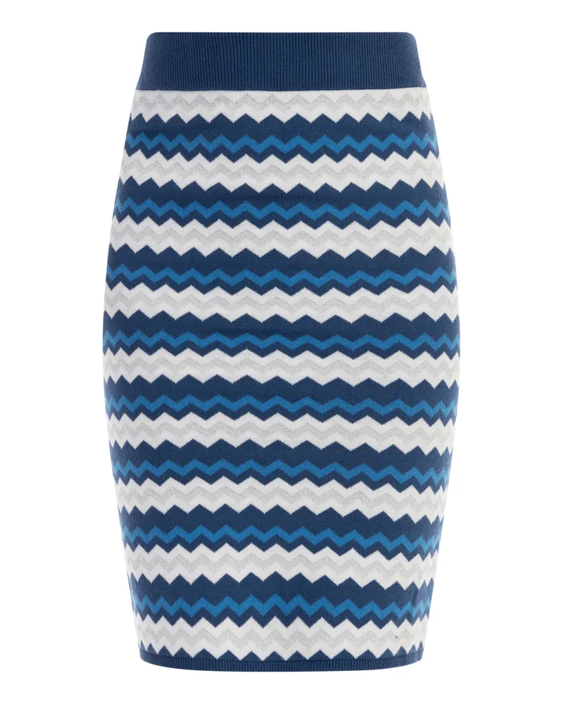 FAINA Strick Midirock Damen Blau Mehrfarbig Blau