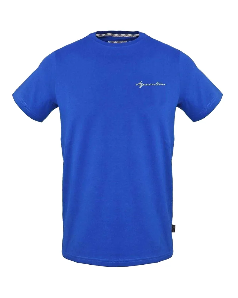 Aquascutum T-Shirt für Herren, bestickt (Himmel Himmelblau