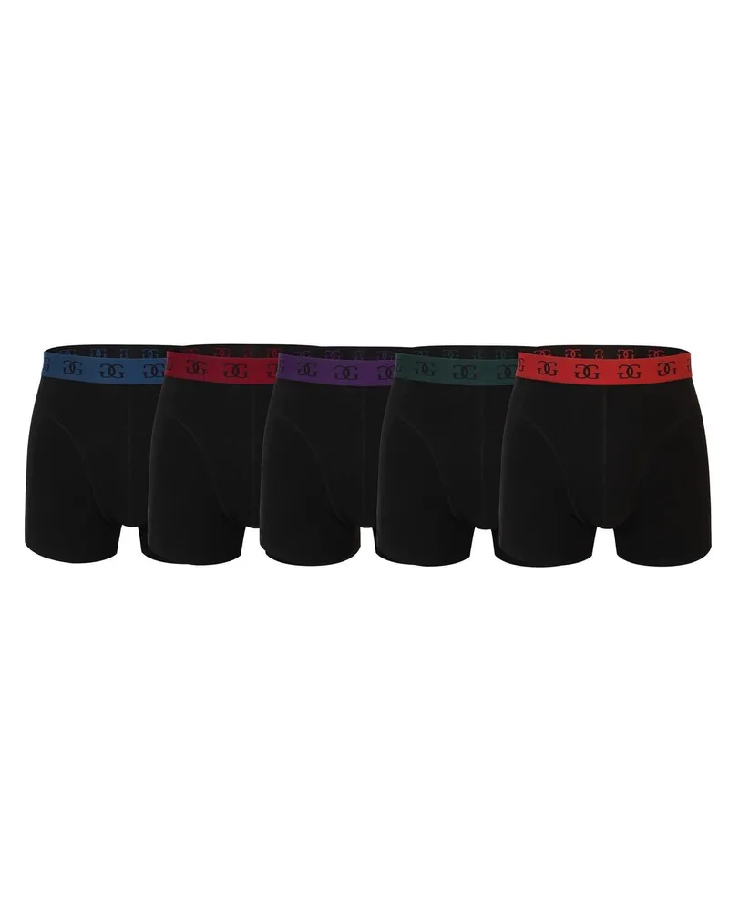 Giorgio Boxershorts für Herren, Baumwollmischung (5er-Pack) (Schwarz/Bunt Schwarz
