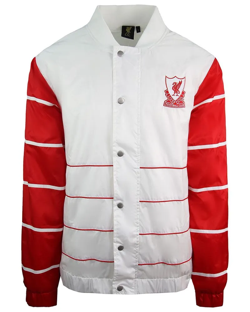 Majestic L.F.C Liverpool FC Herren Bomberjacke Weiß/Rot Weiß