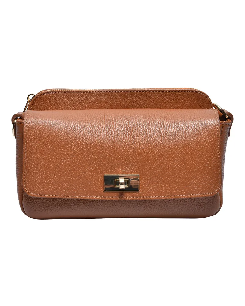 Luisa Vannini COGNAC Rindsledertasche Braun