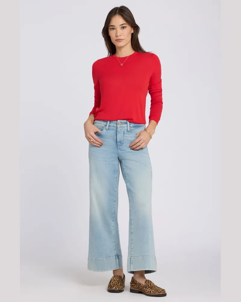 NYDJ not your daughter's Jeans  Teresa Weite Beinomanschettenjeans aus Re-New Denim Hellblau
