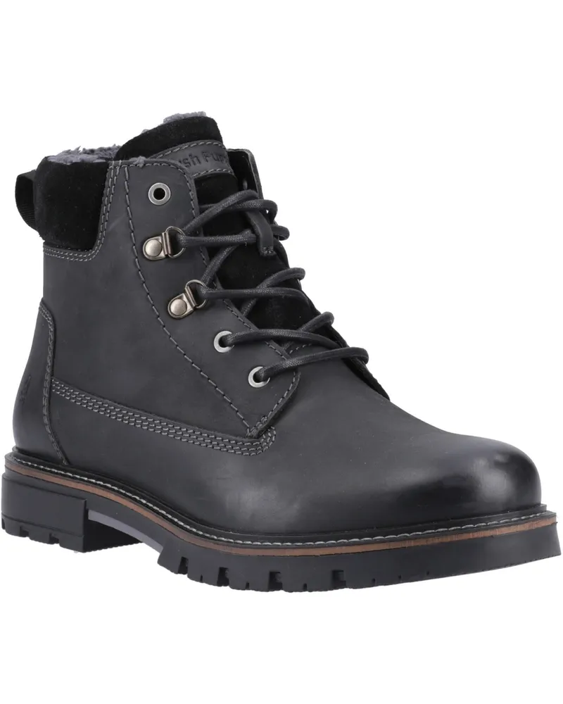 Hush Puppies Pier Herren-Knöchelstiefel aus Leder - Schwarz Schwarz