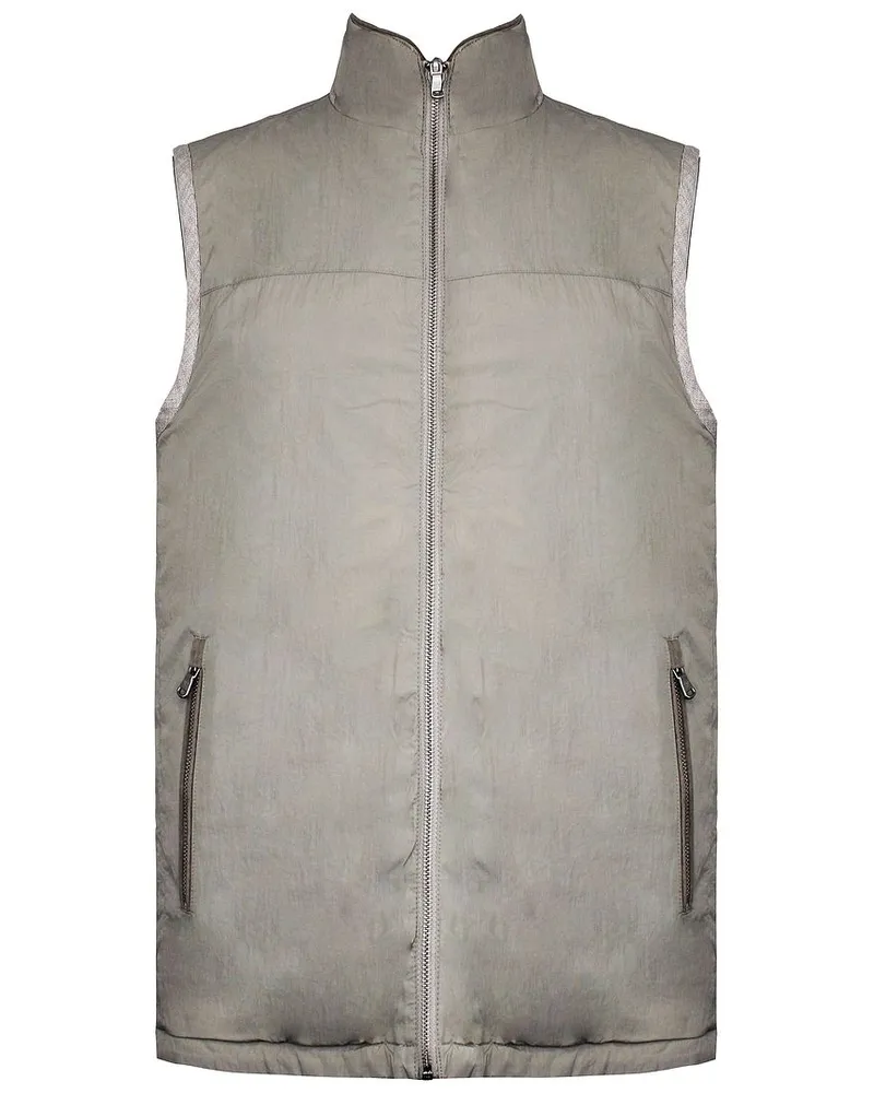 Hackett Reversible Herren Beige Leinen Gilet Beige