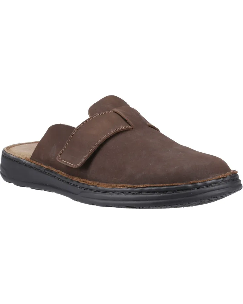 Hush Puppies Edward Leder Herren Braune Clogs Braun