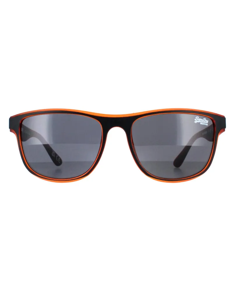 Superdry. Rockstep 104 matzwart oranje donkergrijze zonnebril Schwarz